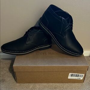 Steve Madden Black Leather Chukka Boots